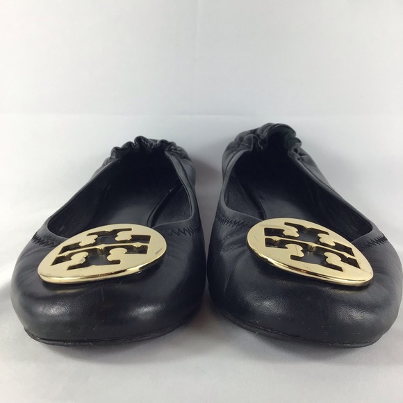 💙 TORY BURCH Ballerina Flats Gold Logo - Picture 5 of 15